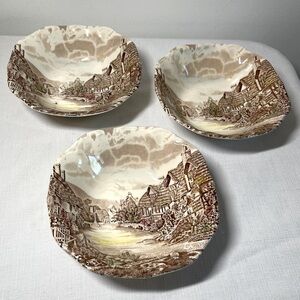 Johnson Brothers Brown and Cream Bowls VINTAGE OLDE ENGLISH COUNTRY SIDE ENGLAND